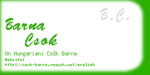 barna csok business card