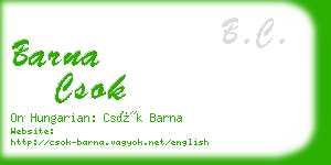 barna csok business card